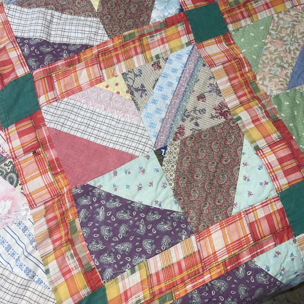 Full/Queen Size Quilt Top 70x86" 1960/70 - Picture 3 of 7